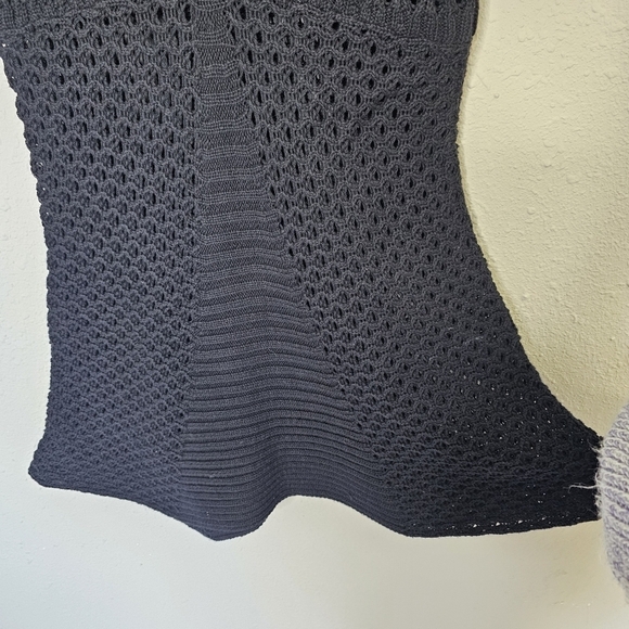 Calvin Klein Jeans Black Crochet Knit Swimsuit Cover Size S Small - Picture 8 of 11